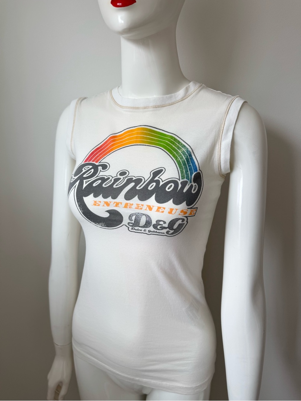 Dolce&gabbana D&G white graphic vintage tank top